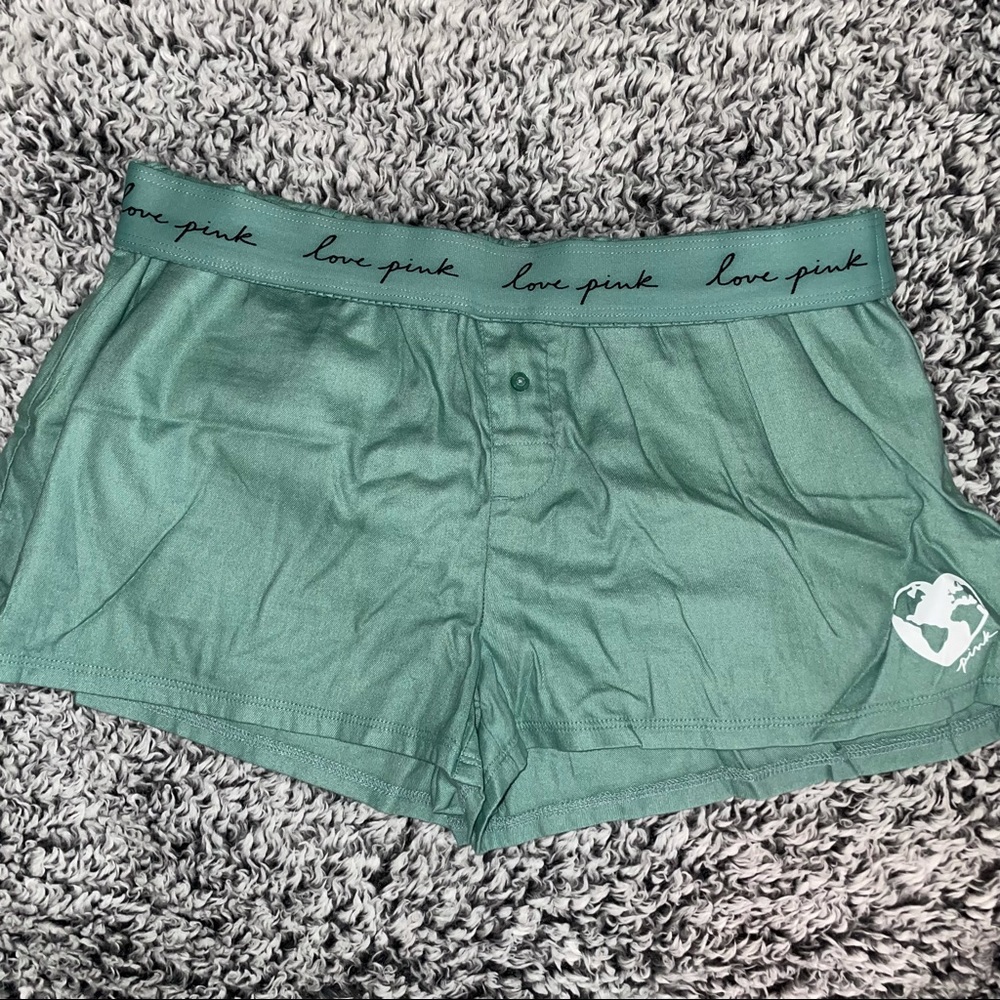 Victoria Secret Pink Pajama Shorts Green XS ✨